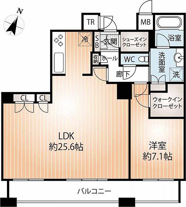 Ｄ’グラフォート神戸三宮タワー(1LDK) 29階の間取り