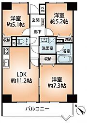 サンドール長田南館 3LDKの間取図画像