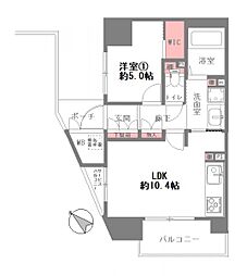 神戸元町山手ヴィアージュ 1LDKの間取図画像