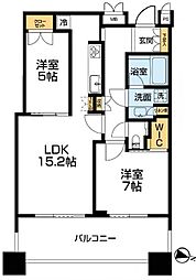 トア山手ザ・神戸タワー 2LDKの間取図画像