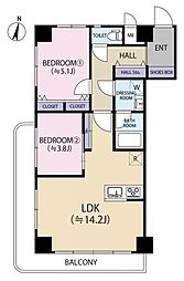 秀和日暮里レジデンス 2LDKの間取図画像
