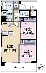 ワイムティハイム 2LDKの間取図画像