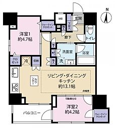 MAINSTAGE三ノ輪EAST 2LDKの間取図画像