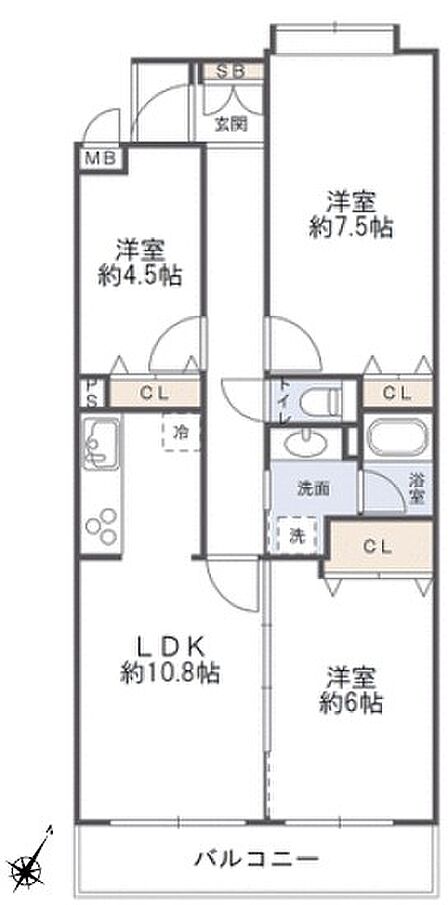 3LDK 間取り
