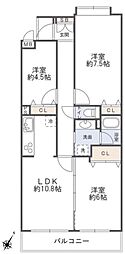 むさし野第11ダイヤモンドマンション 3LDKの間取図画像