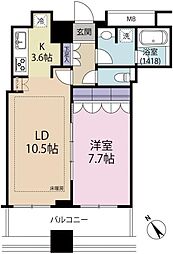 シティタワー池袋 1LDKの間取図画像