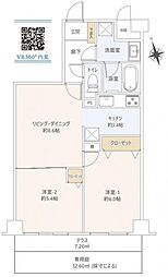 ダイアパレス河辺第2 2LDKの間取図画像