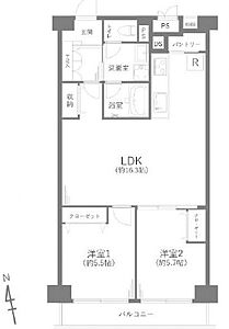 間取り:2LDK/専有面積61.60m2 間取り:2LDK/専有面積61.60m2