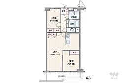 サンマンション塚口第1 2LDKの間取図画像