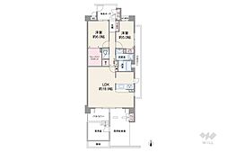 ネオステージ立花北 2LDKの間取図画像