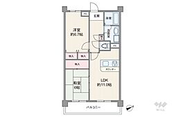 ユニライフ阪神杭瀬 2LDKの間取図画像