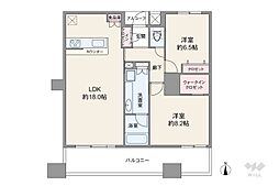 さきタワー・サンクタス尼崎駅前 2LDKの間取図画像