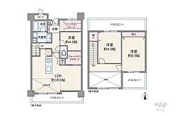 朝日プラザ武庫川公園東 3LDKの間取図画像