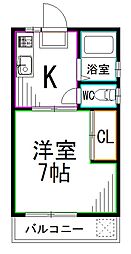 JR中央本線 荻窪駅 徒歩5分の賃貸アパート 2階1Kの間取り
