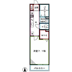 西武新宿線 下井草駅 徒歩9分の賃貸アパート 2階1Kの間取り