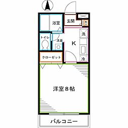 西武新宿線 井荻駅 徒歩6分の賃貸アパート 2階1Kの間取り