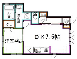 JR中央本線 荻窪駅 徒歩10分の賃貸アパート 1階1DKの間取り