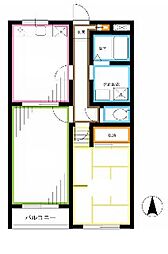JR中央本線 西荻窪駅 徒歩5分の賃貸マンション 2階2DKの間取り
