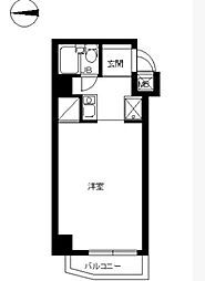 JR中央本線 荻窪駅 徒歩2分の賃貸マンション 7階ワンルームの間取り