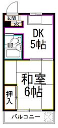 東京メトロ丸ノ内線 南阿佐ケ谷駅 徒歩15分の賃貸マンション 1階1DKの間取り