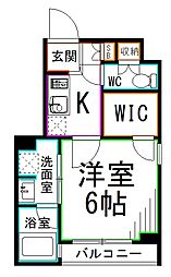 JR総武線 西荻窪駅 徒歩6分の賃貸マンション 2階1Kの間取り