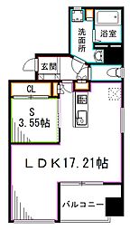 JR中央本線 阿佐ケ谷駅 徒歩7分の賃貸マンション 6階1LDKの間取り