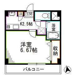 JR中央本線 荻窪駅 徒歩10分の賃貸マンション 1階1Kの間取り