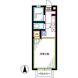 東京メトロ丸ノ内線 南阿佐ケ谷駅 徒歩10分の賃貸アパート 1階ワンルームの間取り