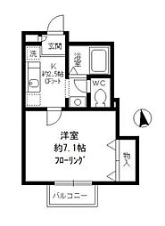 京王井の頭線 富士見ヶ丘駅 徒歩5分の賃貸アパート 1階1Kの間取り