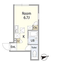 JR中央本線 荻窪駅 徒歩14分の賃貸アパート 1階ワンルームの間取り