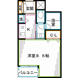 JR総武線 荻窪駅 徒歩8分の賃貸マンション 5階1Kの間取り