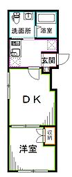 JR中央本線 荻窪駅 徒歩8分の賃貸マンション 1階1DKの間取り