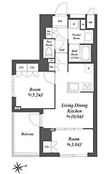 杉並区荻窪2丁目マンション 2LDKの間取図画像