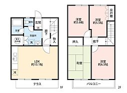 コープ野村清水町2号棟 4LDKの間取図画像