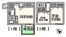 ウイスタリアフォレストサウス 2DKの間取図画像
