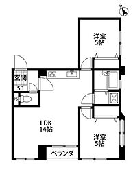 エントピア第三荻窪 2LDKの間取図画像