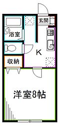 フィオーレハウス 1Kの間取図画像