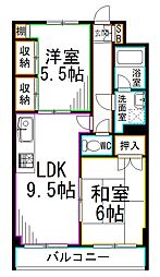 パル高千穂 2LDKの間取図画像