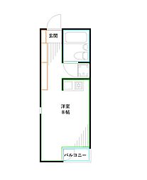 コスモリード高円寺サウス ワンルームの間取図画像