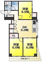 小出ビル 3DKの間取図画像