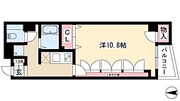 グランパス豊年 2階1Kの間取り