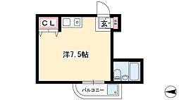 パレ丸善 4階ワンルームの間取り