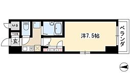 プロビデンスHAST守山 8階1Kの間取り