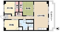 OS・SKYフレックス藤が丘 3階3LDKの間取り