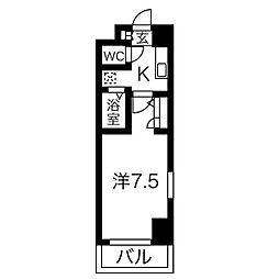 プロビデンスHAST守山 8階1Kの間取り