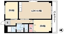 ハイツシラサワ 1階2LDKの間取り