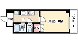 サン・アペックス新守山 2階1Kの間取り