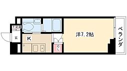 アーデン春岡 4階1Kの間取り