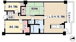 希望ヶ丘グランドハイツ 3階3LDKの間取り