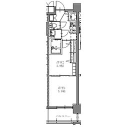 S-RESIDENCE上社aureate 3階2Kの間取り